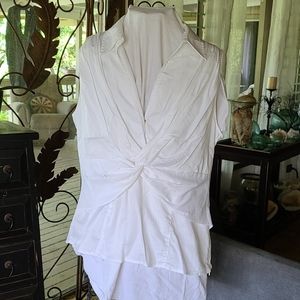 Jones New York white sleeveless blouse